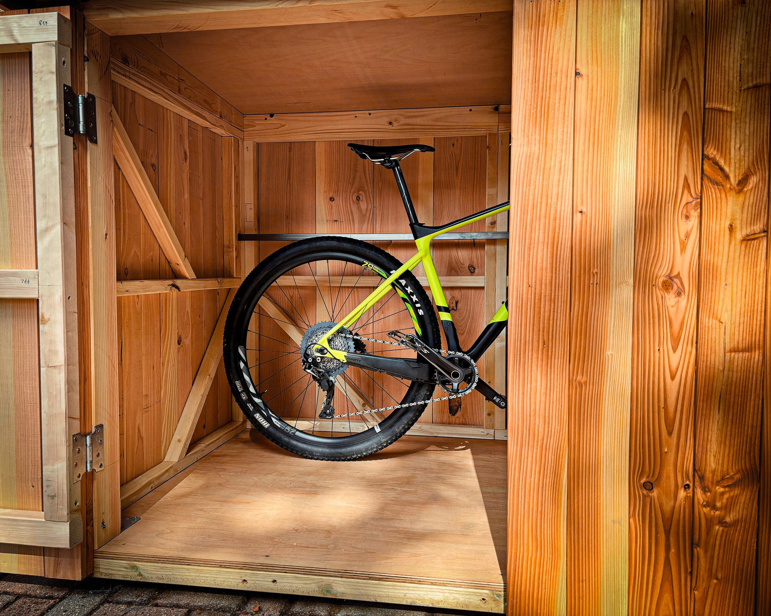 Half view of Bike in Bike Shed in Osmo Oil